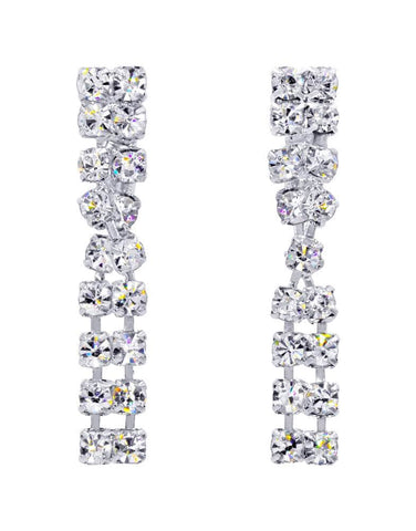 #14137 Twisted Pair Rhinestone Dangle Earrings Earrings - Dangle Rhinestone Jewelry Corporation