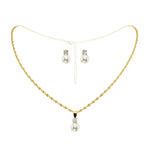 #15013G - Classic Pearl Dot Necklace Set - Gold Necklace Sets - Low price Rhinestone Jewelry Corporation