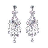 #15402 - Dainty Bow Crystal and AB Rhinestone Chandelier Earrings (Temporary Sale) Earrings - Dangle Rhinestone Jewelry Corporation