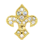 #15888g Fleur de Lis Tack Pin - Gold Plated Pins - Pageant & Crown Rhinestone Jewelry Corporation