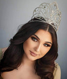 #16800 Radiant Starburst Tiara with Combs - 5.25" Tiaras & Crowns up to 6" Rhinestone Jewelry Corporation