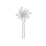 #17247 Crystal Flower Hair Pin with Pearls Bobbie and Hair Pins Rhinestone Jewelry Corporation
