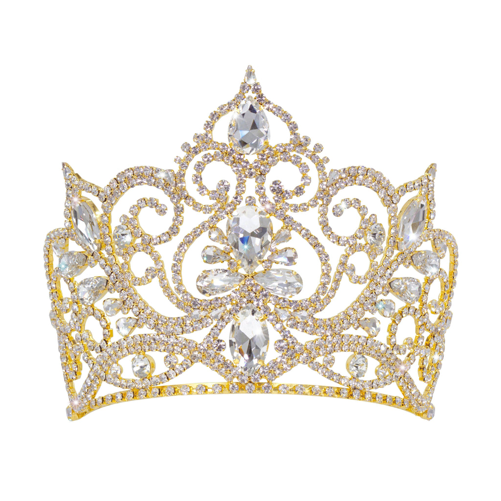 #17355G - Fairy Tale Princess Tiara with Combs - 5.5" (H) Gold #17355G - Fairy Tale Princess Tiara with Combs - 5.5" (H) Gold