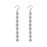 #17482 - Circles of Harmony Earrings on Fishhook Posts 3.75" Tall Earrings - Dangle Rhinestone Jewelry Corporation