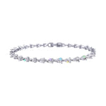 #17487R Radiant Teardrop CZ Tennis Bracelet - Silver Color Bracelets Rhinestone Jewelry Corporation