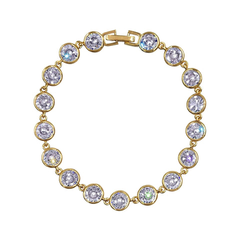 #17488G - Circles of Harmony CZ Bracelet - Gold Plated