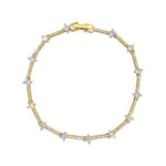 #17489G - Diamond Link CZ Bracelet - Gold Plated Bracelets Rhinestone Jewelry Corporation
