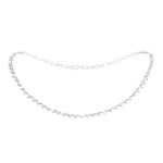 #17490S - CZ Pear Drop Link with AdjustiClasp™  Chain- Silver