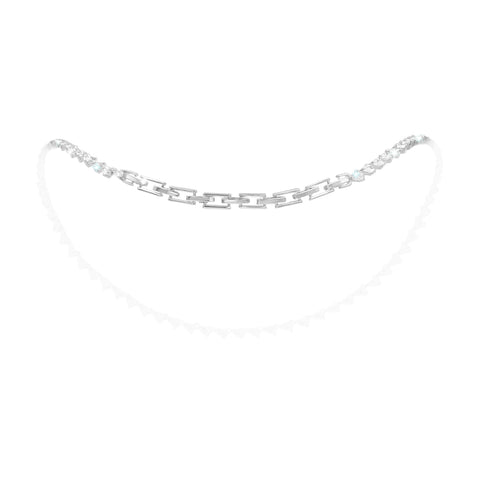 #17490S - CZ Pear Drop Link with AdjustiClasp™  Chain- Silver