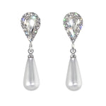 #17497 Rhinestone Crystal Post Pearl Drop Earring Earrings - Dangle Rhinestone Jewelry Corporation