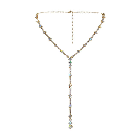 #17519G - Diamond Link Necklace - Gold Plated