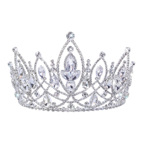 #17553 - Diamond Dream Tiara with Combs - 4.5" Tiaras & Crowns up to 6" Rhinestone Jewelry Corporation
