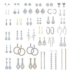 #17571- 36 Pair Dainty to Deluxe CZ Earring Assortment with FREE Display Earrings - Dangle Rhinestone Jewelry Corporation
