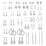 #17571- 36 Pair Dainty to Deluxe CZ Earring Assortment with FREE Display Earrings - Dangle Rhinestone Jewelry Corporation