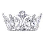 #17592 The "Eloise" Fixed Crown 3.25" Tall and 4.25" Diameter Tiaras up to 4" Rhinestone Jewelry Corporation