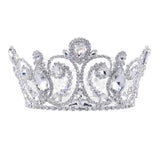 #17592 The "Eloise" Fixed Crown 3.25" Tall and 4.25" Diameter Tiaras up to 4" Rhinestone Jewelry Corporation