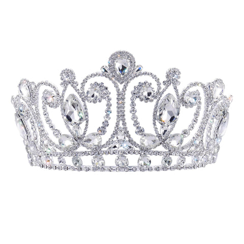 #17596 - The "Eloise" Tiara with Combs - 4.5" Tiaras & Crowns up to 6" Rhinestone Jewelry Corporation
