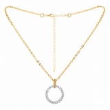 #17605 - Forever Two Tone Necklace with Circle Pendant