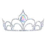 #17614- The Amour Tiara with Combs - 3" Tall Tiaras up to 2" Rhinestone Jewelry Corporation