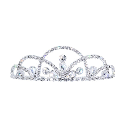 #17625 - Belle Tiara with Combs - 1.5" Tiaras up to 1.5" Rhinestone Jewelry Corporation