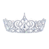 #17642 Radiant Beauty Fixed Crown 2.75" Tall Tiaras up to 3" Rhinestone Jewelry Corporation