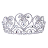 #17652 - Heart Abundance Tiara with Combs - 3" Tall Tiaras up to 3" Rhinestone Jewelry Corporation