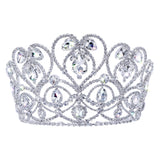#17654 - Heart Abundance Tiara with Combs - 4" Tall Tiaras up to 4" Rhinestone Jewelry Corporation