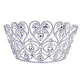 #17655 Heart Abundance Fixed Crown 6" Tall Tiaras & Crowns up to 6" Rhinestone Jewelry Corporation