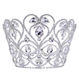 #17657 - Heart Abundance 7.5" Tall Adjustable Crown Tiaras & Crowns over 6" Rhinestone Jewelry Corporation