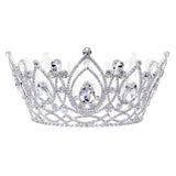 #17667 - 4" Eternal Elegance Full Crown with 4 Rings Tiaras up to 4" Rhinestone Jewelry Corporation
