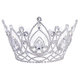 #17671 - 7" Eternal Elegance Full Crown with 4 Rings Tiaras & Crowns over 6" Rhinestone Jewelry Corporation