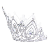 #17672 - 7" Tall Eternal Elegance Adjustable Crown Tiaras & Crowns over 6" Rhinestone Jewelry Corporation
