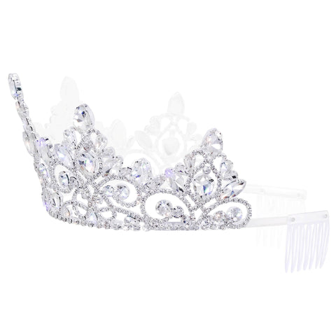 #17680 - Serafina Tiara with Combs - 3" Tall