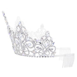 #17682 - Serafina Tiara with Combs - 4" Tall