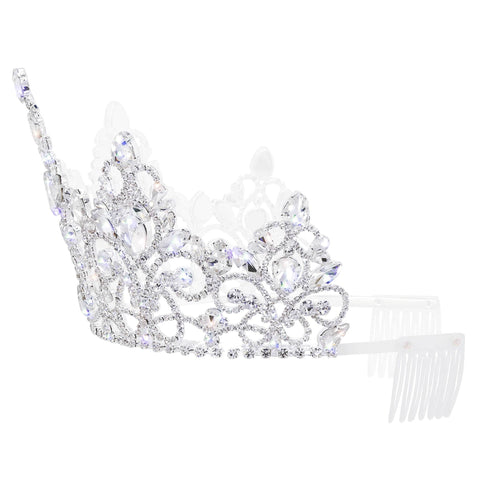 #17682 - Serafina Tiara with Combs - 4" Tall