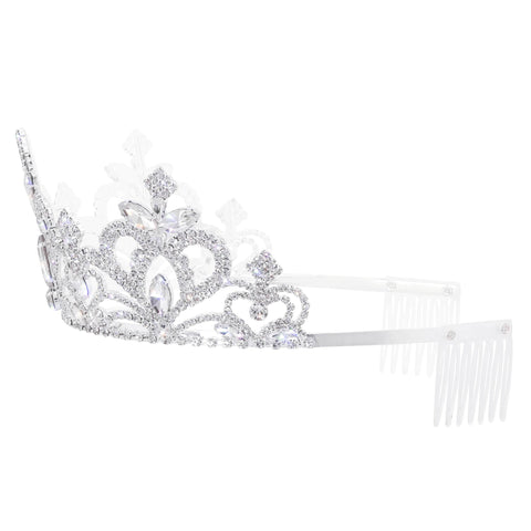 #17687- Endless Love Tiara 2.5" with Combs Tiaras up to 3" Rhinestone Jewelry Corporation