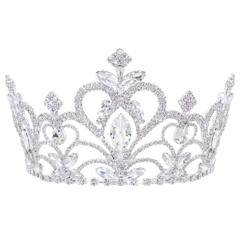 #17689- Endless Love Tiara 3.75" with Combs Tiaras up to 4" Rhinestone Jewelry Corporation
