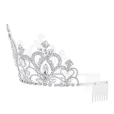#17689- Endless Love Tiara 3.75" with Combs Tiaras up to 4" Rhinestone Jewelry Corporation
