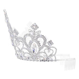 #17691- Endless Love Tiara 5" with Combs Tiaras & Crowns up to 6" Rhinestone Jewelry Corporation