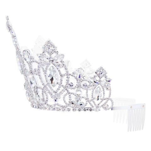 #17695 - Gilded Grace Tiara with Combs - 4.75" Tall