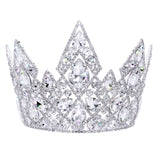 #17754 Aztec Queen Adjustable Crown - 6" Tall Tiaras & Crowns over 6" Rhinestone Jewelry Corporation