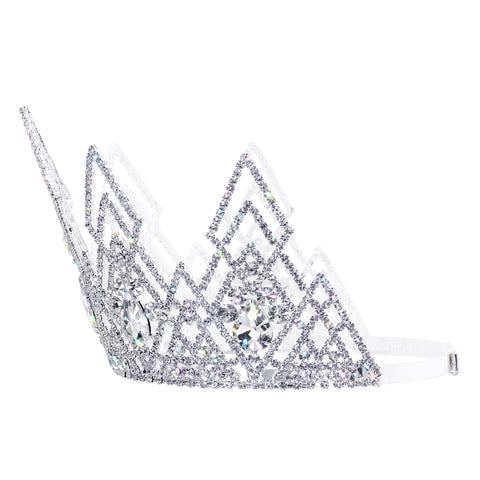#17755 Sun Rays Adjustable Crown - 6" Tall Tiaras & Crowns over 6" Rhinestone Jewelry Corporation