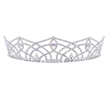 #17759- Imperium Tiara with Combs - 1.5" (H) Tiaras up to 1.5" Rhinestone Jewelry Corporation