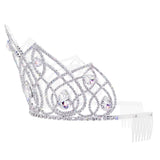 #17762- Imperium Tiara with Combs - 4.5" (H) Tiaras & Crowns up to 6" Rhinestone Jewelry Corporation