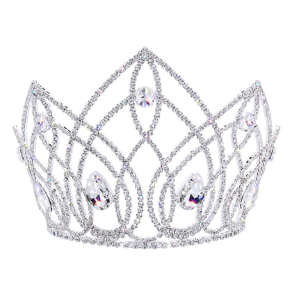 #17763- Imperium Tiara with Combs - 6" (H) Tiaras & Crowns up to 6" Rhinestone Jewelry Corporation