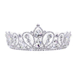 #17764- Royal Ascension Fixed Crown - 2.25" (H) Tiaras up to 3" Rhinestone Jewelry Corporation
