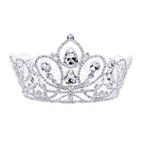 #17765- Royal Ascension Fixed Crown - 4.25" (H) Tiaras & Crowns up to 6" Rhinestone Jewelry Corporation