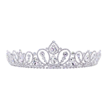 #17766 - Royal Ascension Tiara with Combs - 1.75" (H) Tiaras up to 2" Rhinestone Jewelry Corporation