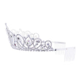 #17767 - Royal Ascension Tiara with Combs - 2.25" (H) Tiaras up to 3" Rhinestone Jewelry Corporation