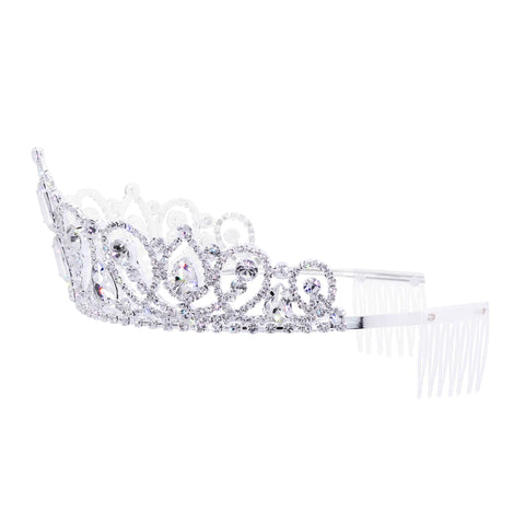 #17767 - Royal Ascension Tiara with Combs - 2.25" (H) Tiaras up to 3" Rhinestone Jewelry Corporation